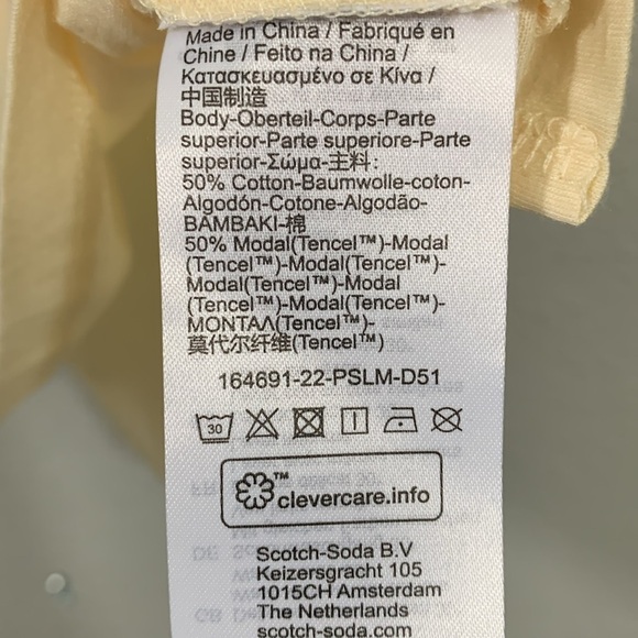 Scotch & Soda Animal Print Trim V-Neck Short Sleeve Tee size XL - Picture 7 of 13